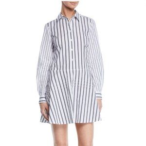 Derek Lam Long Sleeve Black and White Striped Mini Dress / Size 2 (XS) / NWT